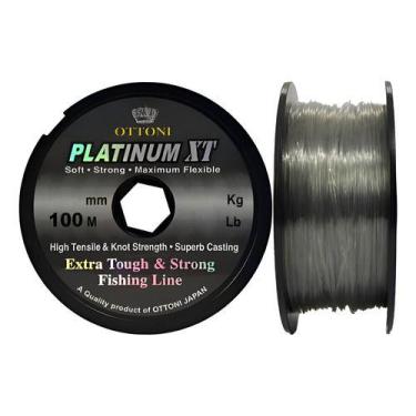 Imagem de Linha Monofilamento Platinum Xt 0,60 Mm 96 Lb 100 M Cinza - Ottoni