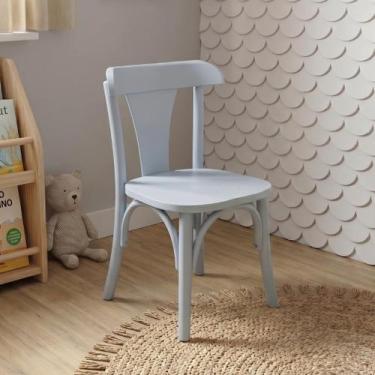 Imagem de Cadeirinha Infantil Premium de Madeira, Azul, 68cm Altura, Assento Esc