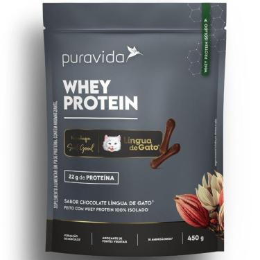 Imagem de Whey Isolado Ultrafiltrado Lingua de Gato 450g - PuraVida-Unissex