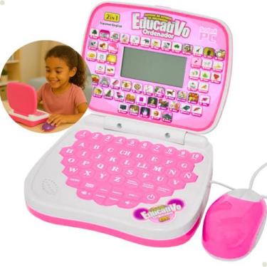 Imagem de Laptop Infantil Bilíngue Educativo Com Mouse Aprende Inglês - Atacarej