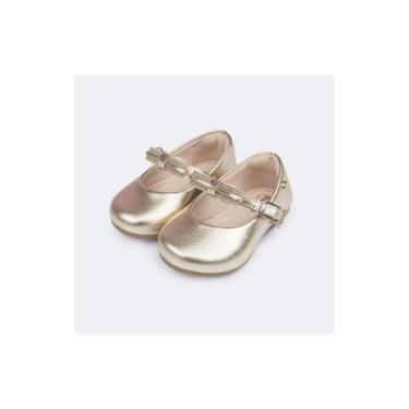 Imagem de Sapato Infantil Pampili Mini Angel Laço com Brilho Dourado, Dourado, 2