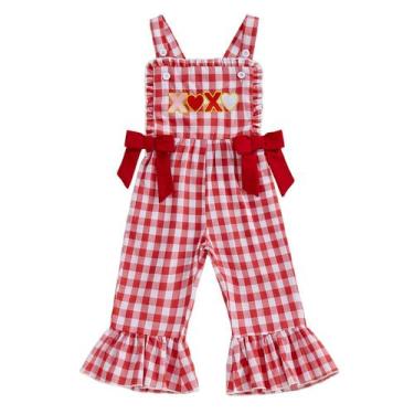 Imagem de Macacão xadrez Clothes Rourufy Toddler Baby Girl 12-18M