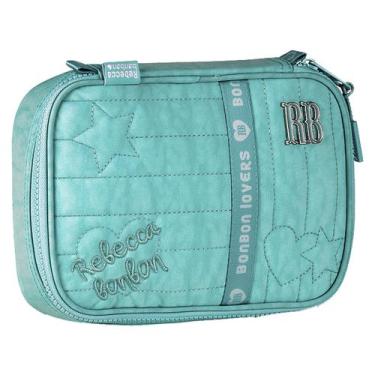 Imagem de Estojo Escolar Rebecca Bonbon Preto 36 Elásticos Organizador, Verde RB
