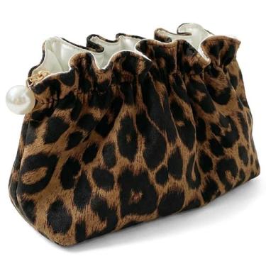 Imagem de Bolsa de maquiagem Xllhjg Leopard Print para mulheres e meninas