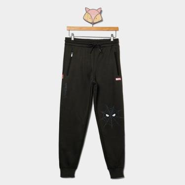 Imagem de Calça Infantil Mooncity Homem Aranha Menino, Verde militar, 14A