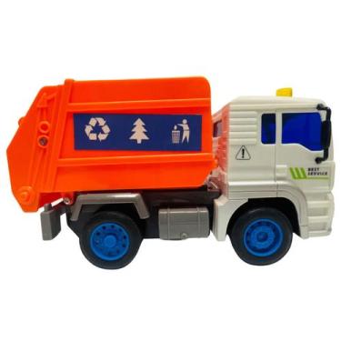 Imagem de Caminhão De Lixo Coletor Lixeiro De Fricção Com Luz Som - DM Toys, Lar
