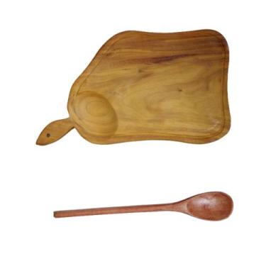 Imagem de Tábua de carne colher de pau madeira resistente cozinha 2 un - Alves 