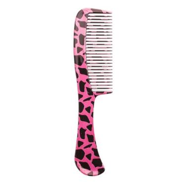 Imagem de Pente De Plástico Com Dentes Médios Animal Print Marco Boni, Rosa