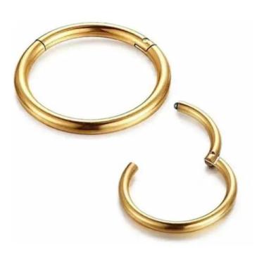 Imagem de Argola Segmento Dourado Titânio - Aço Cirúrgico 