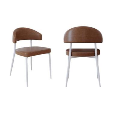 Imagem de Cadeira Bless Fixa com 4 Pés 55 x 52,5 x 77,5 cm com 2 Unidades Marrom