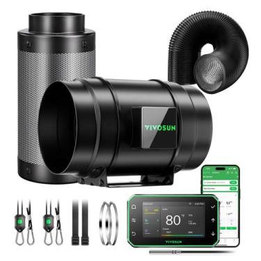 Imagem de Kit de Filtragem de Ar VIVOSUN PRO G8 com Controlador WiFi de 8"