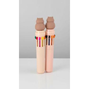 Imagem de Kit 3 Canetas 10 Cores Bichinho Kawaii Papelaria - Congratulations Sto