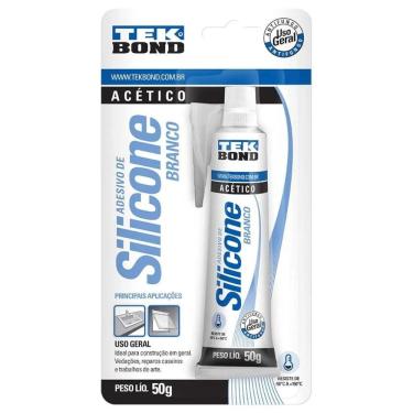 Imagem de Silicone Acético Blister Uso Doméstico Industrial Alta Temperatura Branco Tekbond 50G