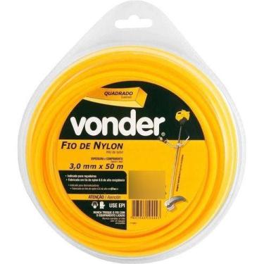 Imagem de Fio De Nylon Para Roçadeira 3mm X 50m Quadrado Vonder Cor Am