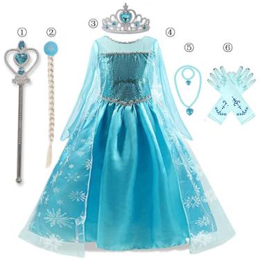 Imagem de Fantasia Elsa Frozen Infantil Luxo Com Som E Luz Disney