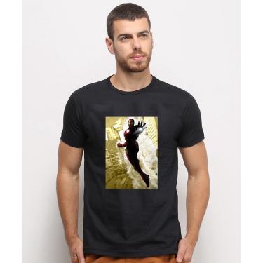 Imagem de Camiseta masculina Preta algodao Homem De Ferro Vingadores Dark