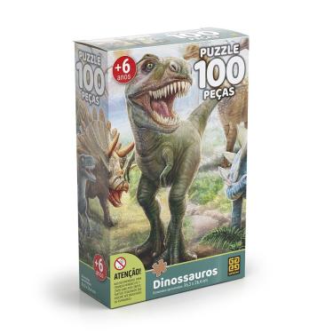 Imagem de Jogo Puzzle 100 Peças Dinossauros Grow 0100 (123259)