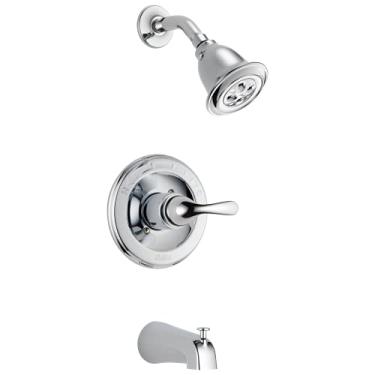 Imagem de DELTA FAUCET Banheira e chuveiro clássicos T13420-H2OT, 25,4 x 17,7 x 25,4 cm, cromado