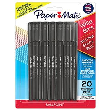 Imagem de Paper Mate 20 canetas esferográficas tampadas Write Bros 1,0 mm, preto