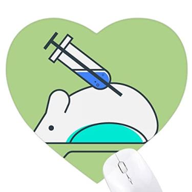 Imagem de Mouse Experiment Seringa Agulha Coração Mousepad Tapete de Borracha para Escritório