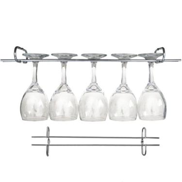 Imagem de Suporte Para Taças Cromado Aramado Adega Bar Vinho 25cm