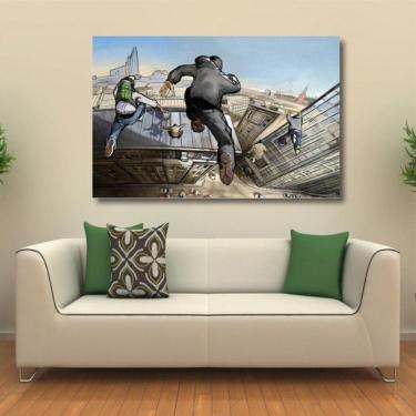 Imagem de Quadro decorativo Crazy Pulo Parkour Tela em Tecido