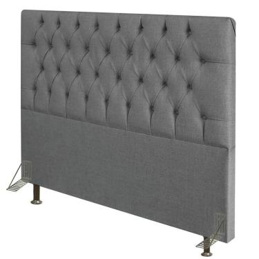 Imagem de Cabeceira Diamante Cama Box King 195cm Linho Cinza