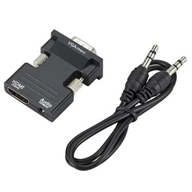 Imagem de Adaptador HDMI para VGA com áudio macho VGA para fêmea conversor HDMI laptop para TV