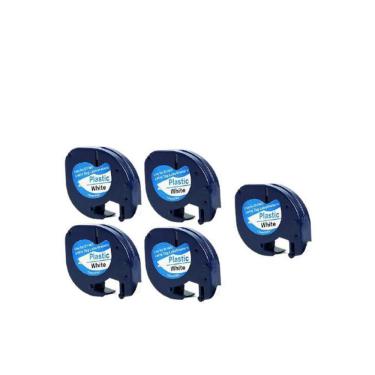 Imagem de Kit 5X Fita Rotulador Dymo Letratag 91201 Plástica Branca