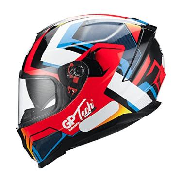 Imagem de Capacete Moto GP Tech Ultra Fechado Viseira solar interna Fusion vermelho-azul 61