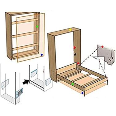 Imagem de Kit de ferragens mecânicas para cama de parede faça você mesmo Murphy Cama de parede Mecanismo de molas de montagem para cama King Queen, Collector88