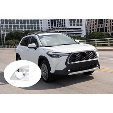 Imagem de Tampa da lâmpada dianteira de neblina para Toyota Corolla Cross 2022, acessórios exteriores de fibra de carbono do carro, acabamentos cromados conjunto de 2 peças (cromado)