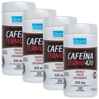 Imagem de Kit 4 Cafeína Termo 420mg 120 Comprimido Stem Pharmaceutical 