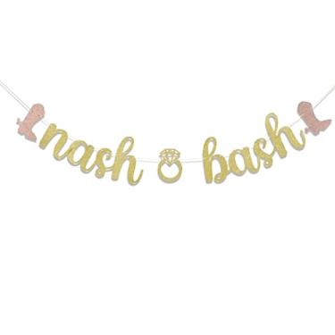 Imagem de Banners Nash Bash Anéis - Decorações de Festa de Solteira, Banners de Decoração de Chá de Noiva, Adereços para Fotos de Cena de Festa de Solteira, Guirlanda Tema Nashlorette, Lembrança de Chá de Casamento