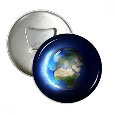 Imagem de Emblema multifuncional azul branco Planeta Terra abridor de garrafas ímã de geladeira