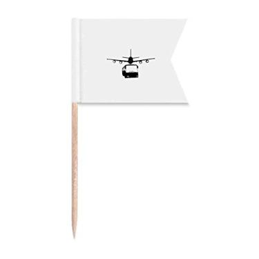 Imagem de Presente Art Déco de Carro de Avião de Autocarro Bandeiras de Palito de Dente, Marcação de Etiquetagem para Bolo de Festa Prato de Queijo