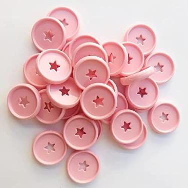 Imagem de Kit 12 Discos M 24mm de Caderno Infinito Sistema Inteligente Amor Infinito Cadernos - Estrela (Rosa Claro)