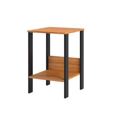 Imagem de Mesa Lateral Quadrada Anah Freijó e Preta