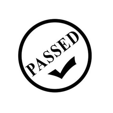 Imagem de Aprovado com marca de carrapatos – Carimbo de professores em Cosco 2000 Plus Printer R30 carimbo redondo de autotintagem