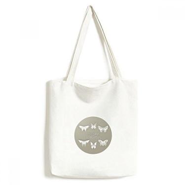 Imagem de Bolsa de lona branca abstrata com estampa de origami, sacola de compras, bolsa casual