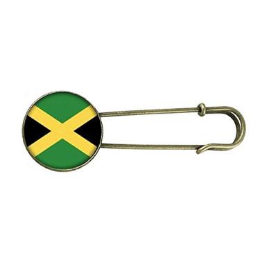 Imagem de Broche de metal retrô com bandeira nacional da Jamaica da América do Norte