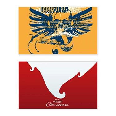 Imagem de Asas de caveira, laranja, azul, grafite, feriado, feriado, Natal, cartão de felicitações, mensagem de Natal