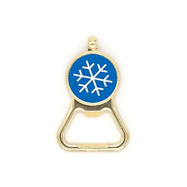 Imagem de Chaveiro de aço inoxidável com contorno azul de flocos de neve para esportes de inverno