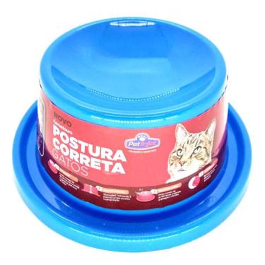 Imagem de Comedouro Postura Correta Azul para Gatos - Tam. P