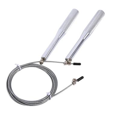 Imagem de Sluffs Velocidade Corda De Pular, 4 Cores Liga De Alumínio Velocidade Ajustável Corda De Salto De Aço Fio De Aço Corda De Pular Para Exercícios Em Casa Corpo Magro Cross Fit Treinamento(prata)