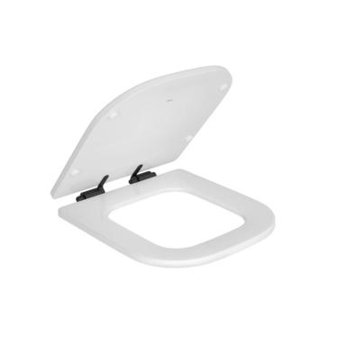 Imagem de Assento Poliéster Slow Close Com Microban Deca Piano Branco/Black Matte  Ap.337.Bl.Mt.17