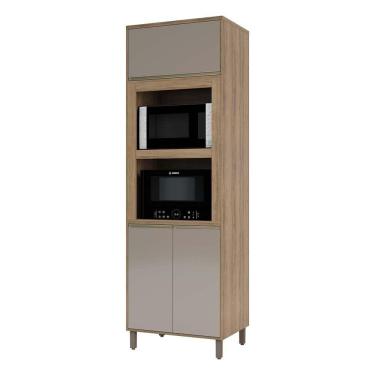 Imagem de Paneleiro 70 cm Duplo Nicho 2 Portas de abrir 1 Porta Basculante 1 Prateleira Mel Luciane Móveis