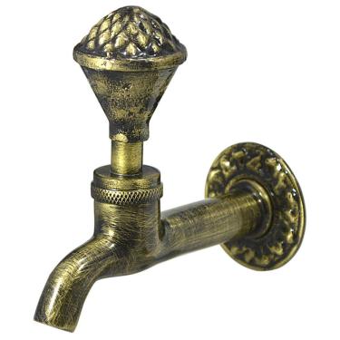 Imagem de Torneira Banheiro Lavatório Ouro Velho Retro Vintage Parede