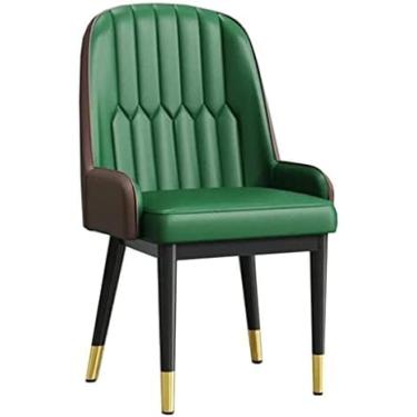 Imagem de Conjunto De 1 Cadeira De Jantar, Cadeira Estofada Em Couro Moderno, Cadeiras De Mesa, Poltrona Pequena, Cadeiras De Lazer Para Sala De Estar Com Pernas De Metal Para Cozinha, Sala De Jantar, Quart