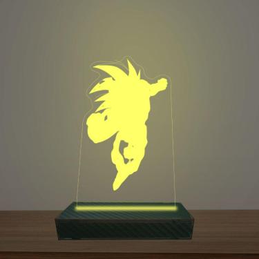 Imagem de Luminária Led 3d Goku Voando Abajur Luxo